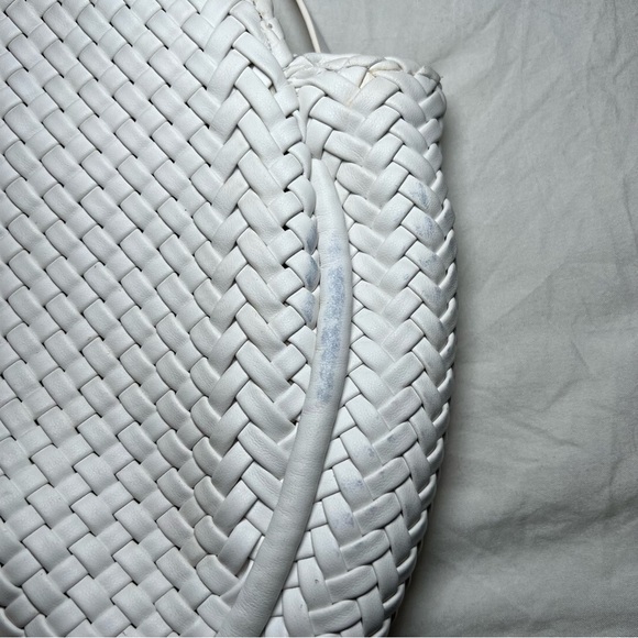 Anthropologie Alison White Woven Shoulder Bag Purse Tote - Picture 5 of 15